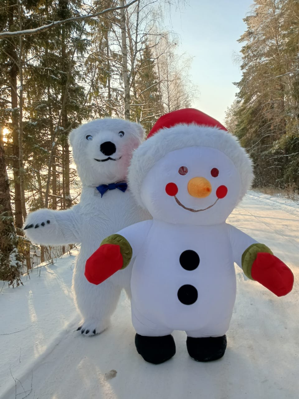 Поздравление с Новым Годом от Снеговика и Мишки